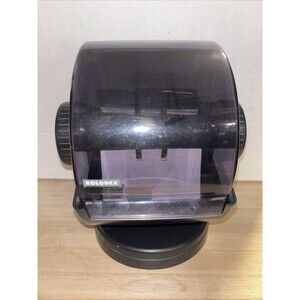 Vintage ROLODEX Swivel Card File Covered with Tabs and Blank Cards Model NSW-24C
